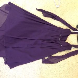 Perfect 2000s purple mini dress with crystals!!